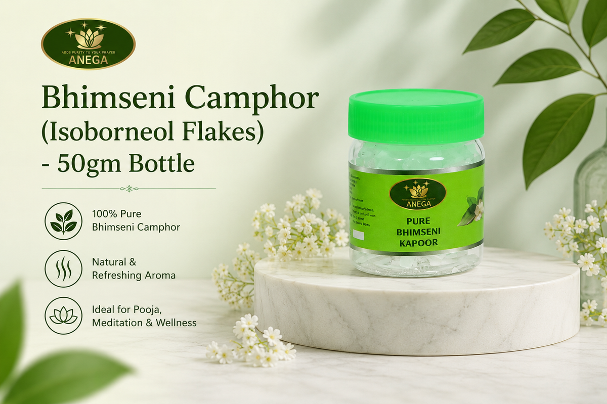 ANEGA Bhimseni Camphor - 50gm Bottle